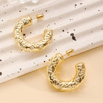 goldenen Chunky Hoop Earrings for Women, 14K goldenen Plated Polished Hammered Chunky Hoop Stud Earrings Lightweight goldenen Trendy Hoop Earrings for Women goldenen Earrings Chunky for Gifts