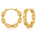 Gold Hoop Earrings for Women,14K Gold Plated Chunky Gold Hoop Earrings for Women Trendy Fashion Jewelry
