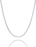 Waitsoul 925 Sterling Silver Rope Chain Lobster Clasp 2.5mm Silver Chain for Men Women Silver Necklace Chain 16-30 Inches