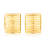 Chunky golden Earrings for Women, 14K golden Plated Earrings Striped Square Earrings for Women Dangle Earrings golden Chunky Earrings for Women golden Earrings for Women Trendy Jewelry Gifts