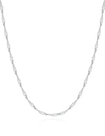 Waitsoul 925 Sterling Silver Singapore Chain Lobster Clasp 2mm Necklace for Women Silver Chain for Women Silver Necklace Chain 16/18/20/22/24/26/30 Inch Gifts for Her