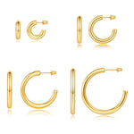 Chunky golden Hoop Earrings Set 14K golden and silver Plated Open Hoops Earrings Lightweight Small golden Hoop Earrings 20/30/40/50mm