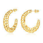 golden Hoop Earrings Set for Women 14K golden Plated Lightweight Chunky golden Hoop Earrings for Women Jewelry