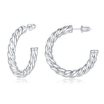 Women's silver earrings elegant fashion 929 plated silver lightweight thick silver hoop earrings women's jewelry