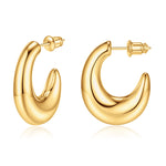 golden Hoop Earrings Set for Women 14K golden Plated Lightweight Chunky golden Hoop Earrings for Women Jewelry