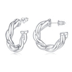 Women's silver earrings elegant fashion 927 plated silver lightweight thick silver hoop earrings women's jewelry