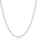 OCHCOH 925 Sterling Silver Clasp 2.5/3/4/5mm Paperclip Chain for Women Silver Chain Necklace 16, 18, 20, 22, 24, 26, 30 Inches