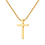 LUXEJEW Stainless Steel Cross Necklaces for Men Rope Chain Black Silver Gold Cross Pendant Necklace for Men Women 16-24 Inches