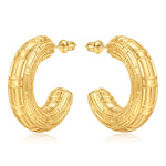 Women's Chunky golden Hoop Earrings 14K golden Plated Hoop Earrings Anti-Allergy Lightweight Non-Fading Personal golden Hoop Earrings Large Hoops Women's Fashion Jewelry