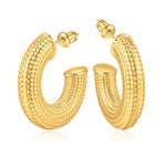 Chunky golden Hoop Earrings for Women, 14K golden Plated Chunky Hoops Earrings for Women Hypoallergenic Lightweight Non Tarnish Statement golden Chunky Earrings Big Large Thick Hoop for Women Trendy Jewelry