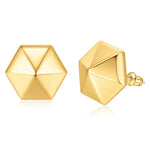 golden Silver Chunky Earrings for Women Lightweight 14k golden Plated Statement Stud Earrings for Women Trendy Jewelry Gifts