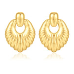 Chunky golden Dangle Earrings for Women, 14K golden Plated Statement Dangle Earrings for Women Chunky golden Drop Dangle Earrings for Women Door Knock Shape Lightweight Chunky golden Earrings for Women