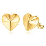golden Silver Chunky Heart Earrings for Women Lightweight 14k golden Plated Statement Stud Earrings for Women Trendy Jewelry Gifts