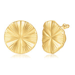 Chunky golden Earrings for Women, 14K golden Plated Statement Earrings for Women Large Stud golden Chunky Earrings Hypoallergenic Lightweight Big Coin Thick Chunky golden Earrings for Women Trendy Jewelry