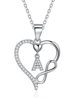Visit the ITS4YEO Store 925 Sterling Silver Infinity Heart Pendant Initial Necklaces Silver Necklace Zircon Pendant Necklaces for Women Jewelry Gift for Women Wifes Her Valentines Gift
