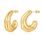 Chunky golden Earrings for Women 14k golden Plated golden Chunky Earrings for Women Hypoallergenic golden Statement Earrings Thick Stud Earrings for Women Trendy Jewelry Gift for Women