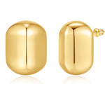 Chunky golden Earrings for Women, 14K golden Plated Statement Big Stud Earrings for Women Large Chunky golden Earrings Geometry Stud Hypoallergenic Lightweight Thick golden Earrings Trendy Jewelry for Women