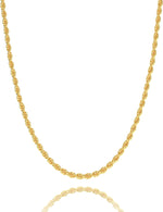 Waitsoul 925 Sterling Silver Rope Chain Lobster Clasp 2/2.5/3/3.5mm Gold/Silver Chain for Men Women Silver Necklace Chain 16/18/20/22/24/26/30 Inches