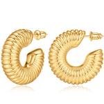 Women's Spiral Hoop Earrings Open Ring Popular Earrings Lightweight Large Hoop Earrings Fashionable and Versatile Best-selling Earrings