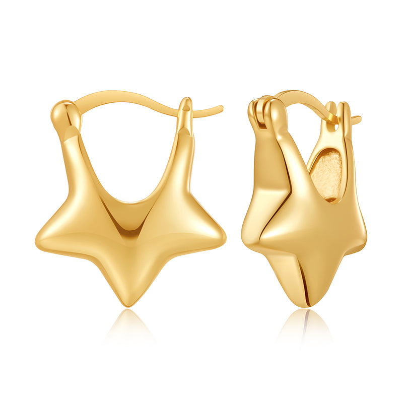 Gold Hoop Earrings for Women,14K Gold Plated Chunky Gold Hoop Earrings for Women Trendy Fashion Jewelry