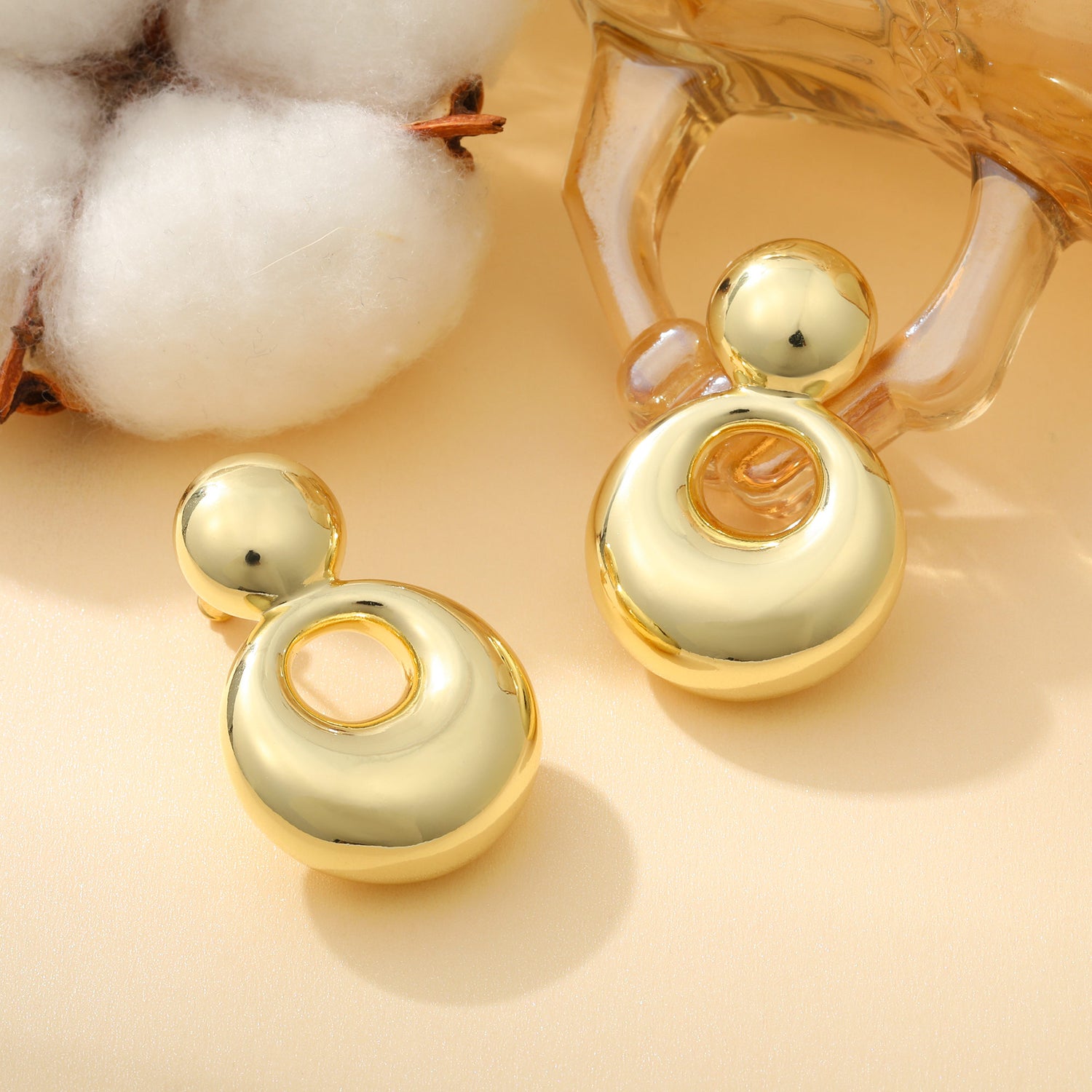 Chunky golden Dangle Earrings for Women, 14K golden Plated Statement Earrings for Women Lightweight golden Drop Dangle Earrings for Women Chunky Thick golden Earrings for Women Trendy golden Jewelry for Women