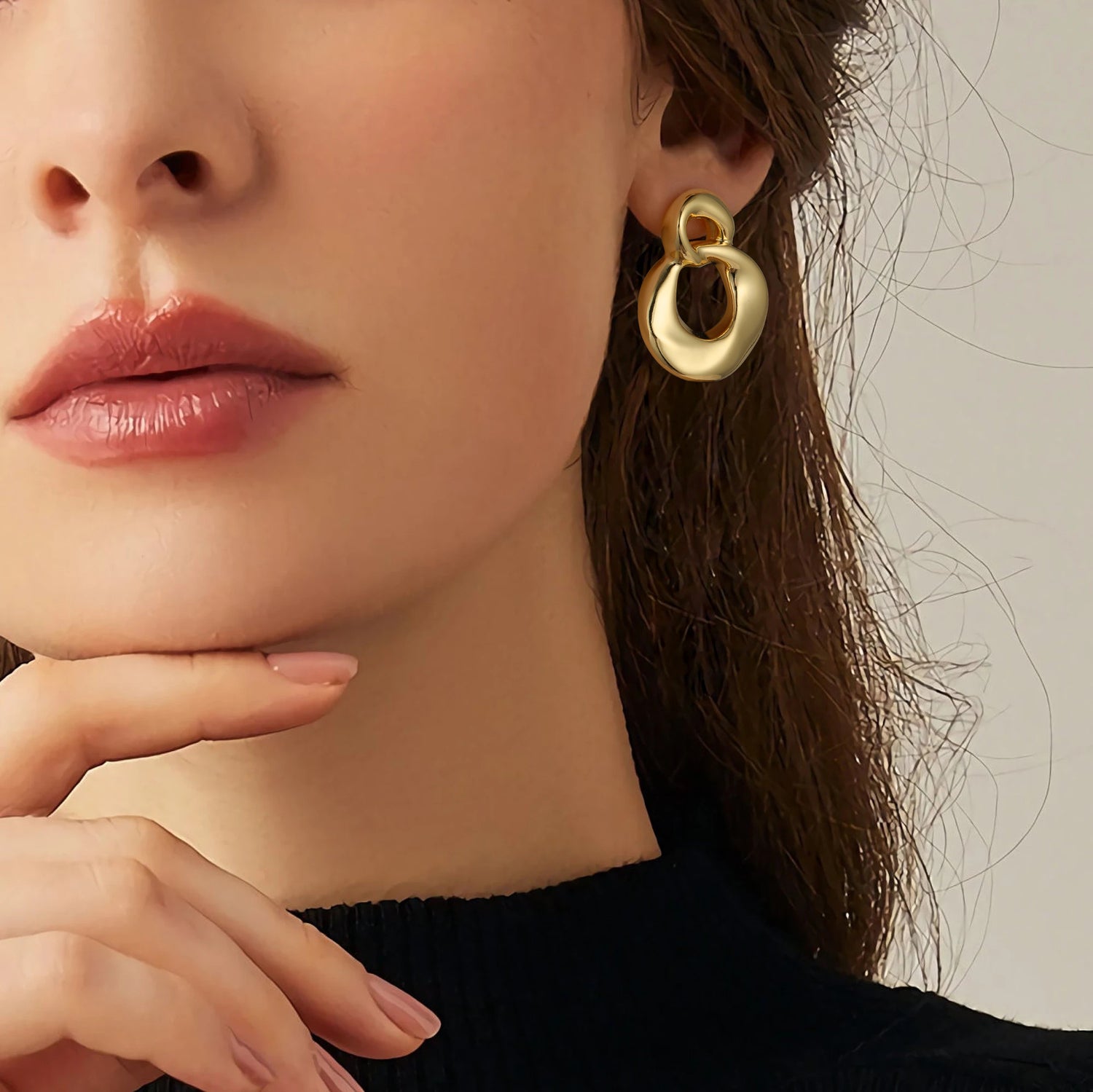 Chunky golden Hoop Earrings for Women, 14K golden Plated Chunky Hoops Earrings for Women Big Large Thick Hoop Hypoallergenic Lightweight Non Tarnish Statement golden Chunky Earrings for Women Trendy Jewelry