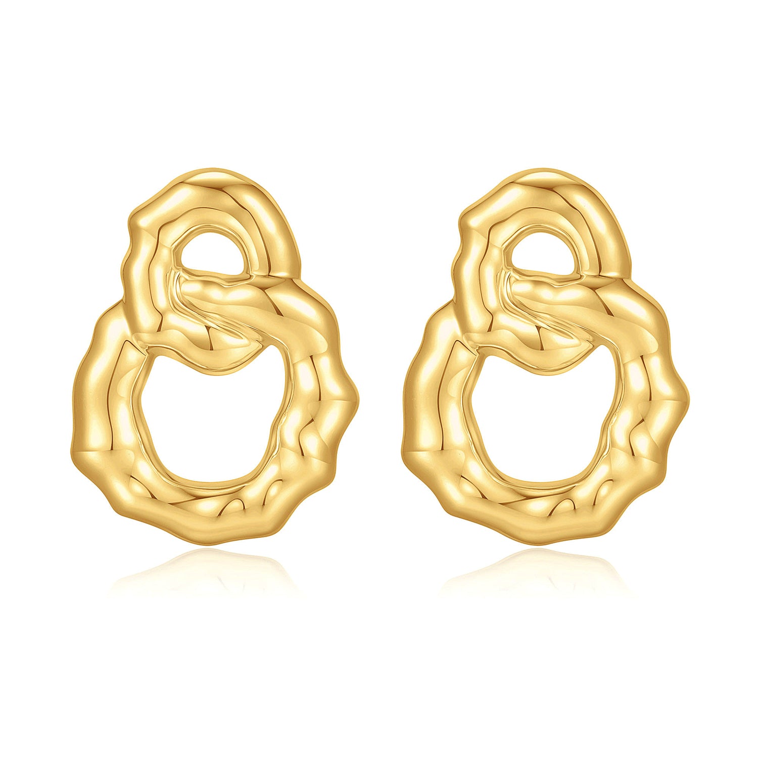 golden Statement Earrings for Women 14K golden Plated Dangle Earrings for Women golden Chunky Earrings for Women Trendy Big golden Earrings Chunky golden Earrings for Women golden Jewelry for Women Gifts