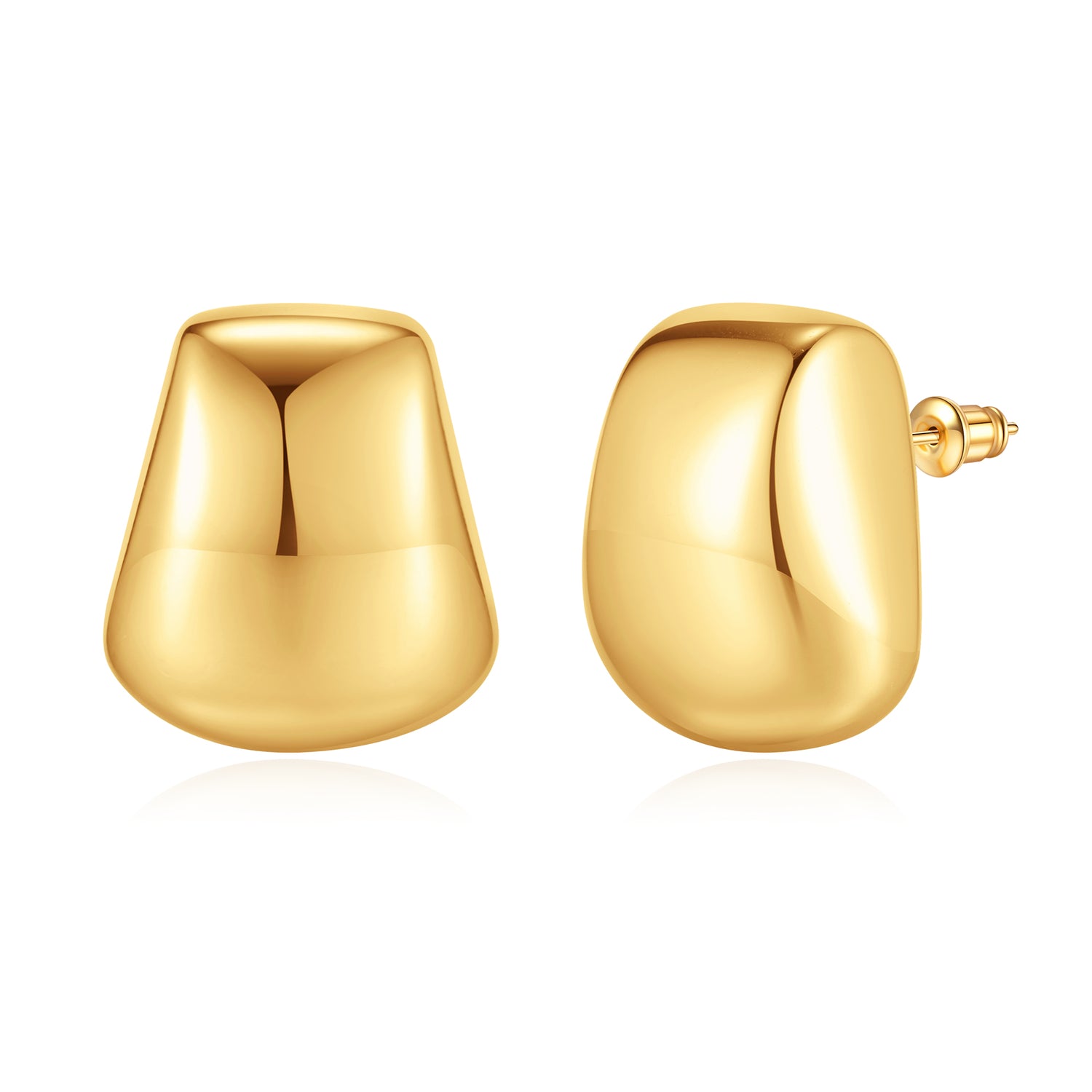 Ladies gilded earrings Square stud earrings for women golden plated stud earrings for women Trendy golden elegant earrings for women Lightweight golden earrings for women golden gifts for women