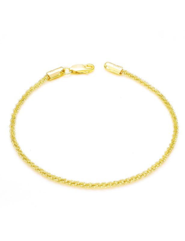 Waitsoul Sparkling/Rope/Box Bracelet for Women Men 2mm 2.5mm 3mm 5mm Diamond-Cut Silver/Gold Sparkling/Box/Rope Chain Bracelet for Gril 6.5/7/7.5/8/8.5/9 Inch