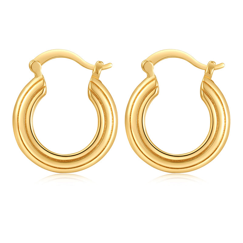 Gold Hoop Earrings for Women,14K Gold Plated Chunky Gold Hoop Earrings for Women Trendy Fashion Jewelry