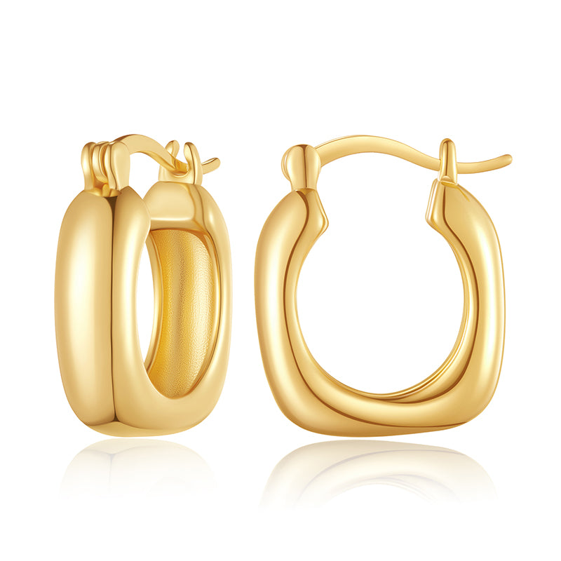 Gold Hoop Earrings for Women,14K Gold Plated Lightweight Gold Hoop Earrings for Women Trendy Fashion Jewelry