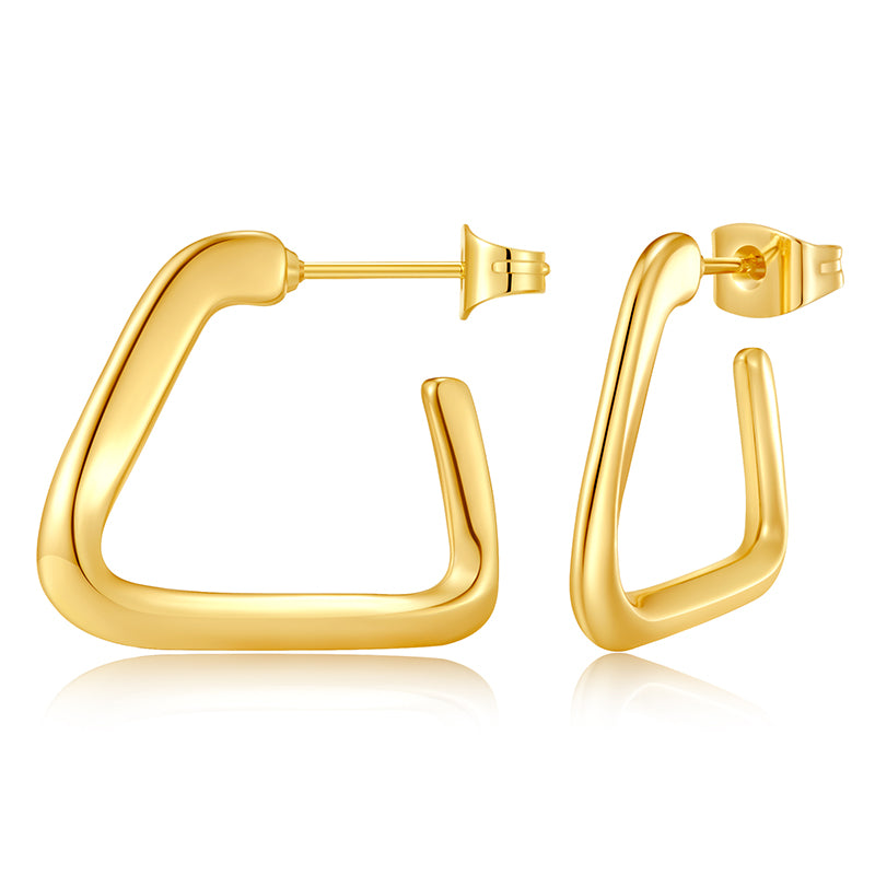 Gold Hoop Earrings for Women,14K Gold Plated Chunky Gold Hoop Earrings for Women Trendy Fashion Jewelry