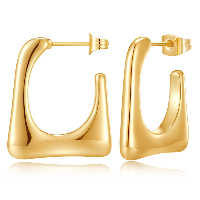 Gold Hoop Earrings for Women,14K Gold Plated Chunky Gold Hoop Earrings for Women Trendy Fashion Jewelry