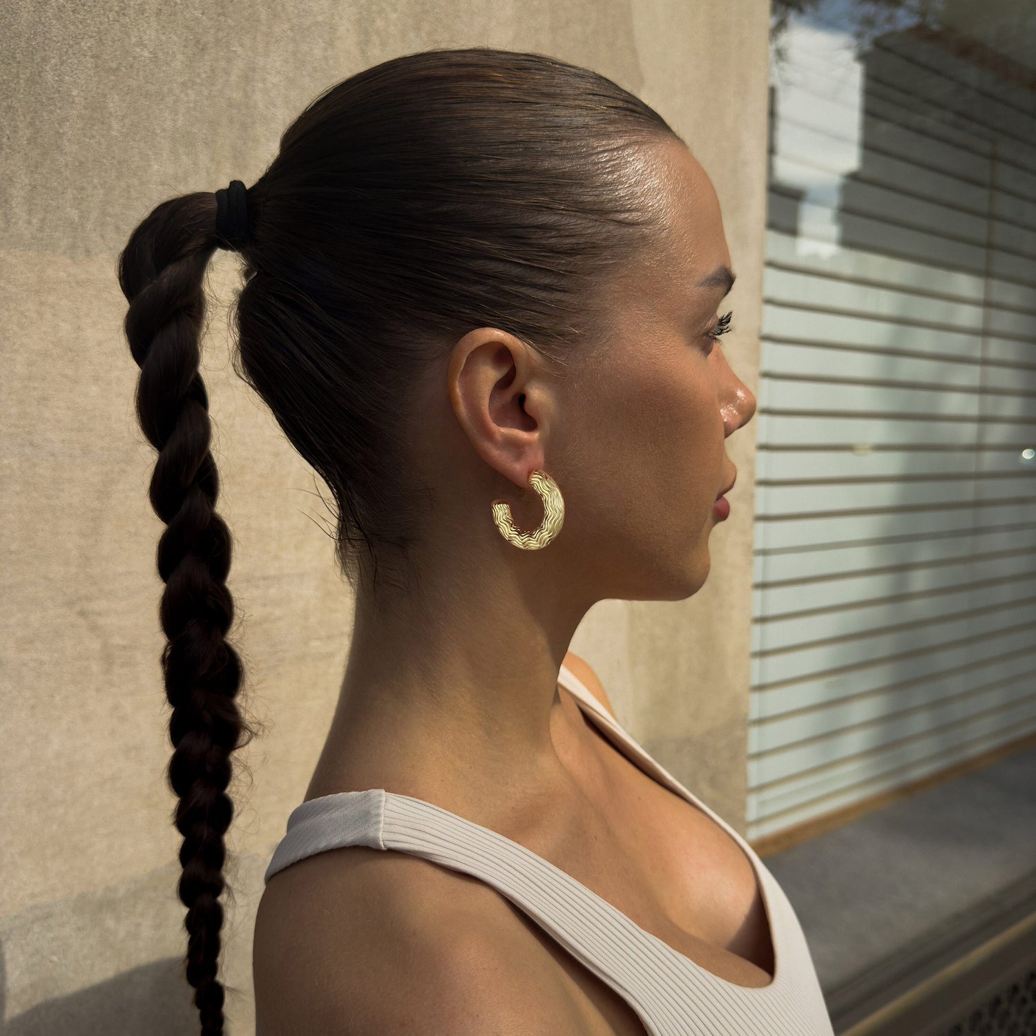 goldenen  Chunky Hoop Earrings for Women, 14K goldenen  Plated Polished Chunky Hoop Stud Earrings Lightweight goldenen  Trendy Hoop Earrings for Women goldenen  Earrings Chunky for Gifts