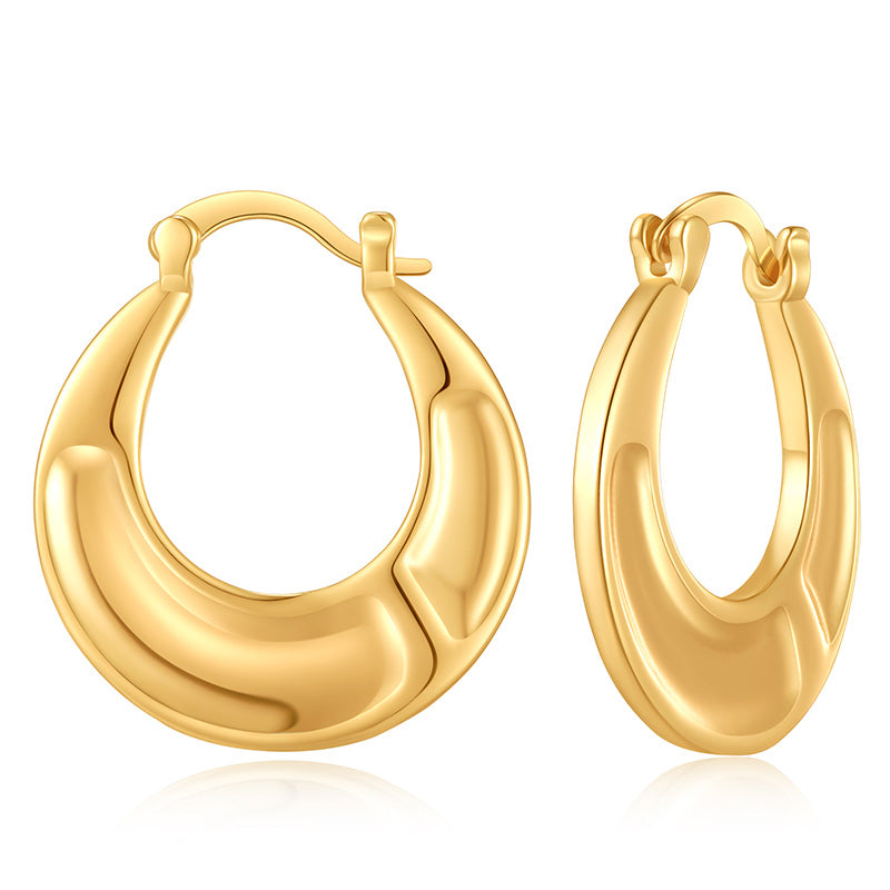 Gold Hoop Earrings for Women,14K Gold Plated Chunky Gold Hoop Earrings for Women Trendy Fashion Jewelry