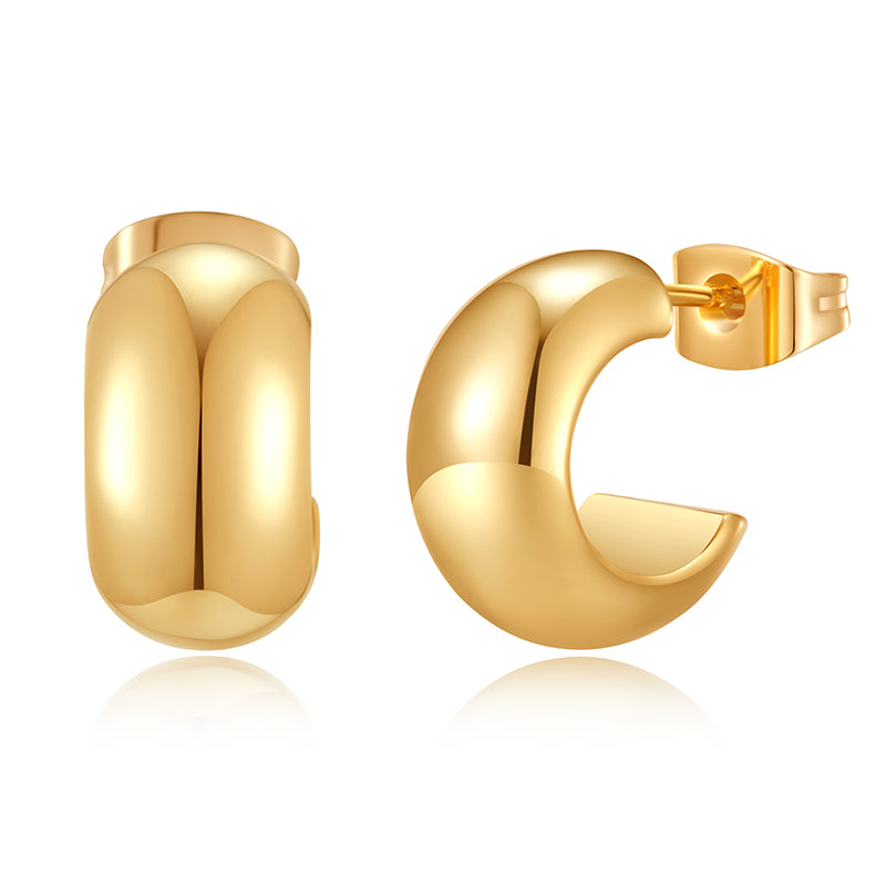 Gold Hoop Earrings for Women,14K Gold Plated Chunky Gold Hoop Earrings for Women Trendy Fashion Jewelry