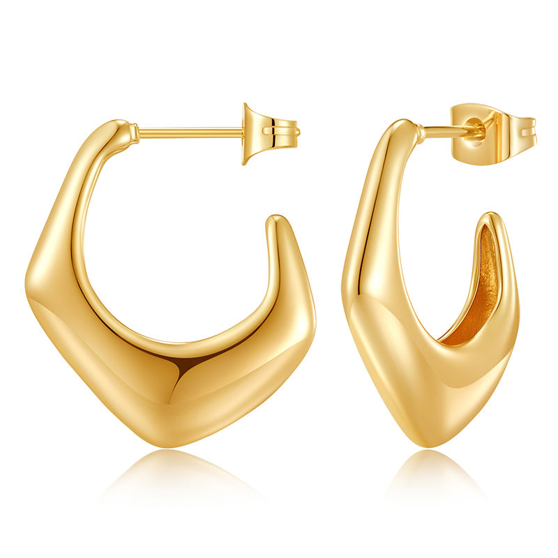Gold Hoop Earrings for Women,14K Gold Plated Chunky Gold Hoop Earrings for Women Trendy Fashion Jewelry