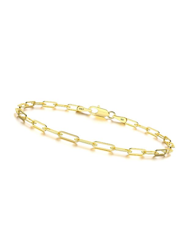 Waitsoul Silver Bracelet for Women 3mm Diamond-Cut Paperclip Chain Bracelet for Men 6.5/7/7.5/8/8.5/9 Inch