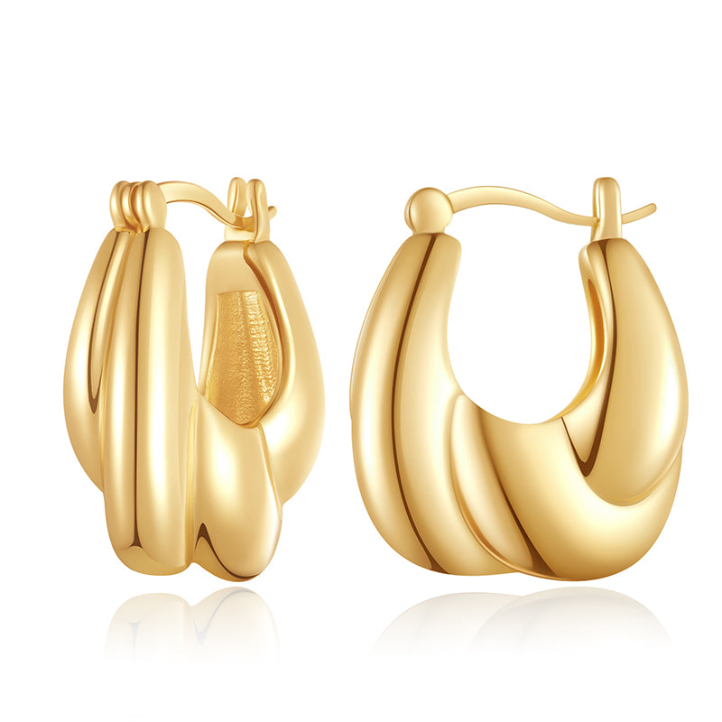 Gold Hoop Earrings for Women,14K Gold Plated Lightweight Gold Hoop Earrings for Women Trendy Fashion Jewelry