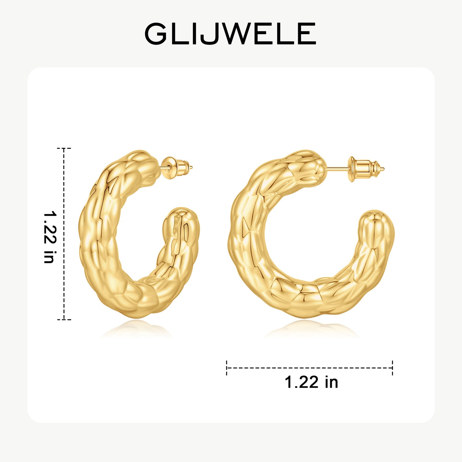 golden Chunky Hoop Earrings for Women 14K golden Plated Hoop Earrings Hypoallergenic Chunky golden Hoop Earrings for Women Earrings Thick golden Hoop Earrings for Women golden Jewelry for Women
