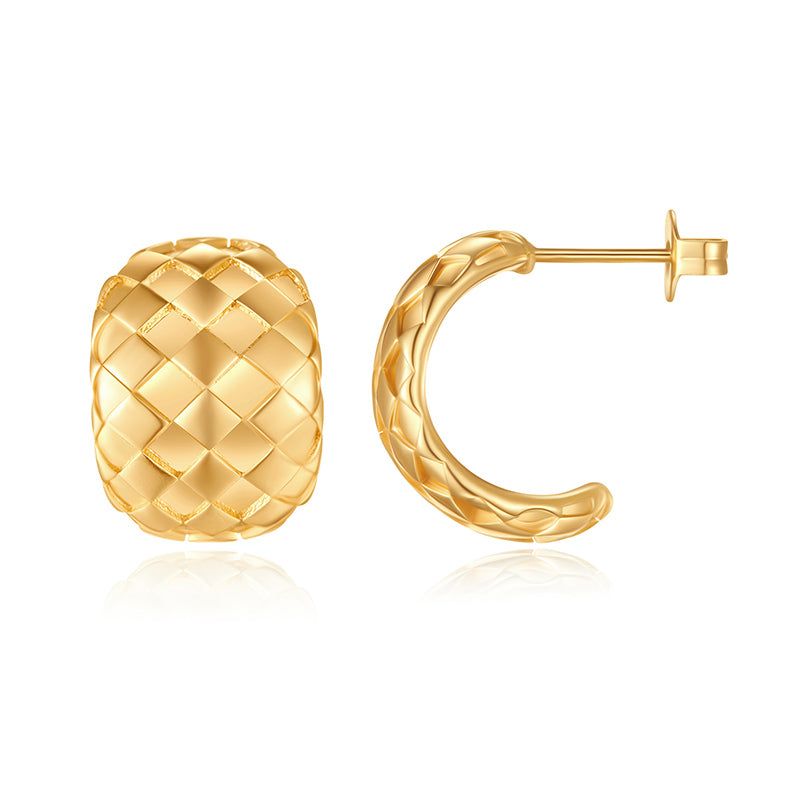 Gold Hoop Earrings for Women,14K Gold Plated Chunky Gold Hoop Earrings for Women Trendy Fashion Jewelry