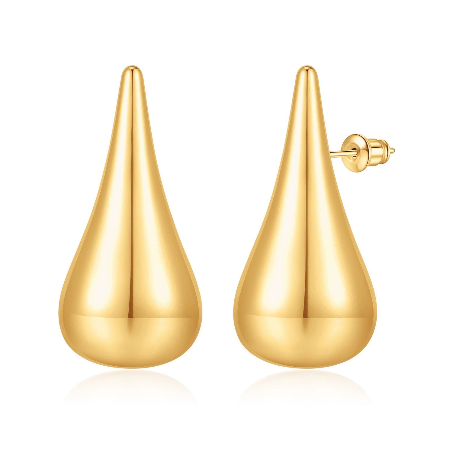 golden Teardrop Earrings for Women, 14K golden Plated Earrings Chunky golden Earrings for Women golden Drop Earrings Chunky Tear Drop Earrings for Women Trendy Statement Earrings Jewelry for Women