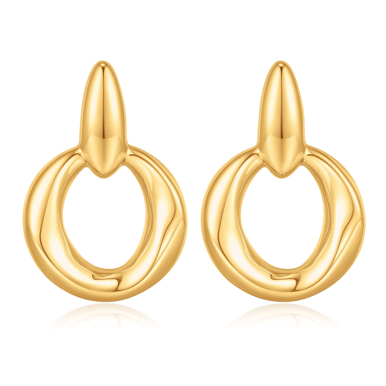 Chunky golden Earrings for Women, 14K golden Plated Earrings Circle Drop Dangle Earrings for Women Statement Earrings Dangle Earrings for Women golden Earrings for Women Jewelry Gifts for Women