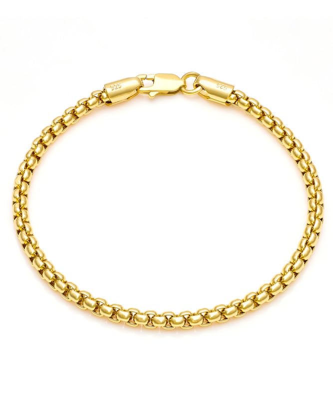 Waitsoul Sparkling/Rope/Box Bracelet for Women Men 2mm 2.5mm 3mm 5mm Diamond-Cut Silver/Gold Sparkling/Box/Rope Chain Bracelet for Gril 6.5/7/7.5/8/8.5/9 Inch