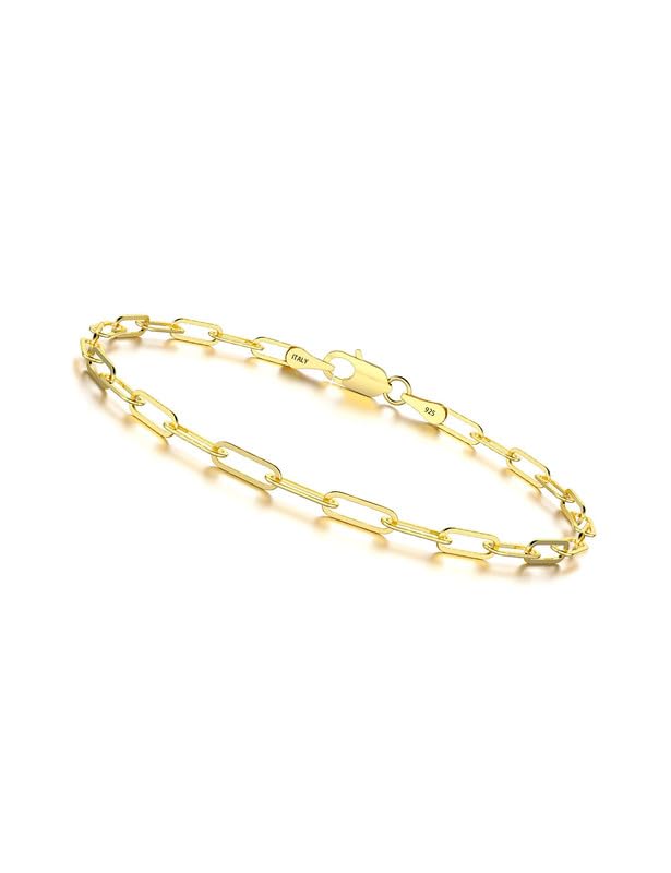 Waitsoul Silver Bracelet for Women 3mm Diamond-Cut Paperclip Chain Bracelet for Men 6.5/7/7.5/8/8.5/9 Inch