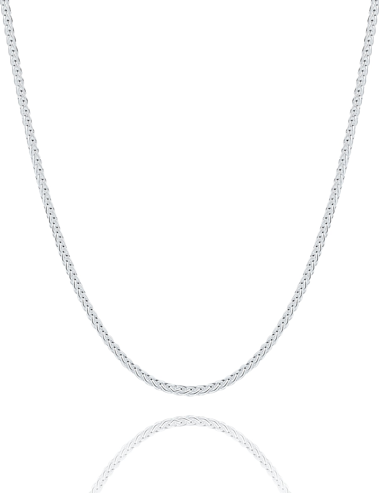 Waitsoul 925 Sterling Silver Rope Chain Lobster Clasp 2.5mm Silver Chain for Men Women Silver Necklace Chain 16-30 Inches