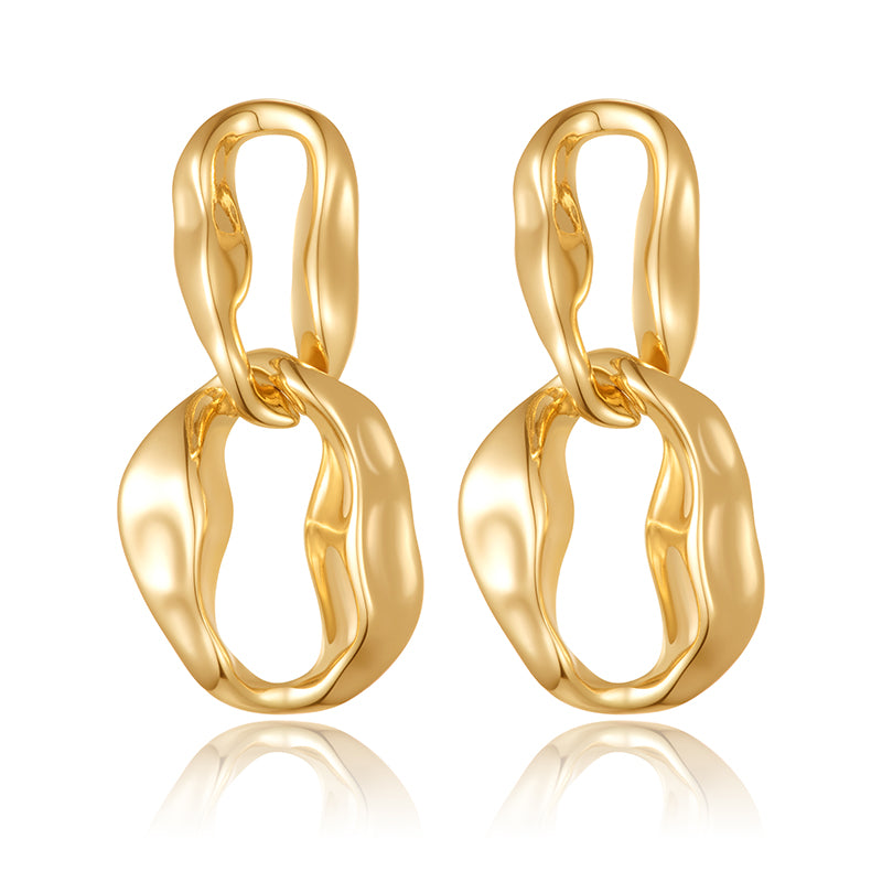 Gold Hoop Earrings for Women,14K Gold Plated Chunky Gold Hoop Earrings for Women Trendy Fashion Jewelry