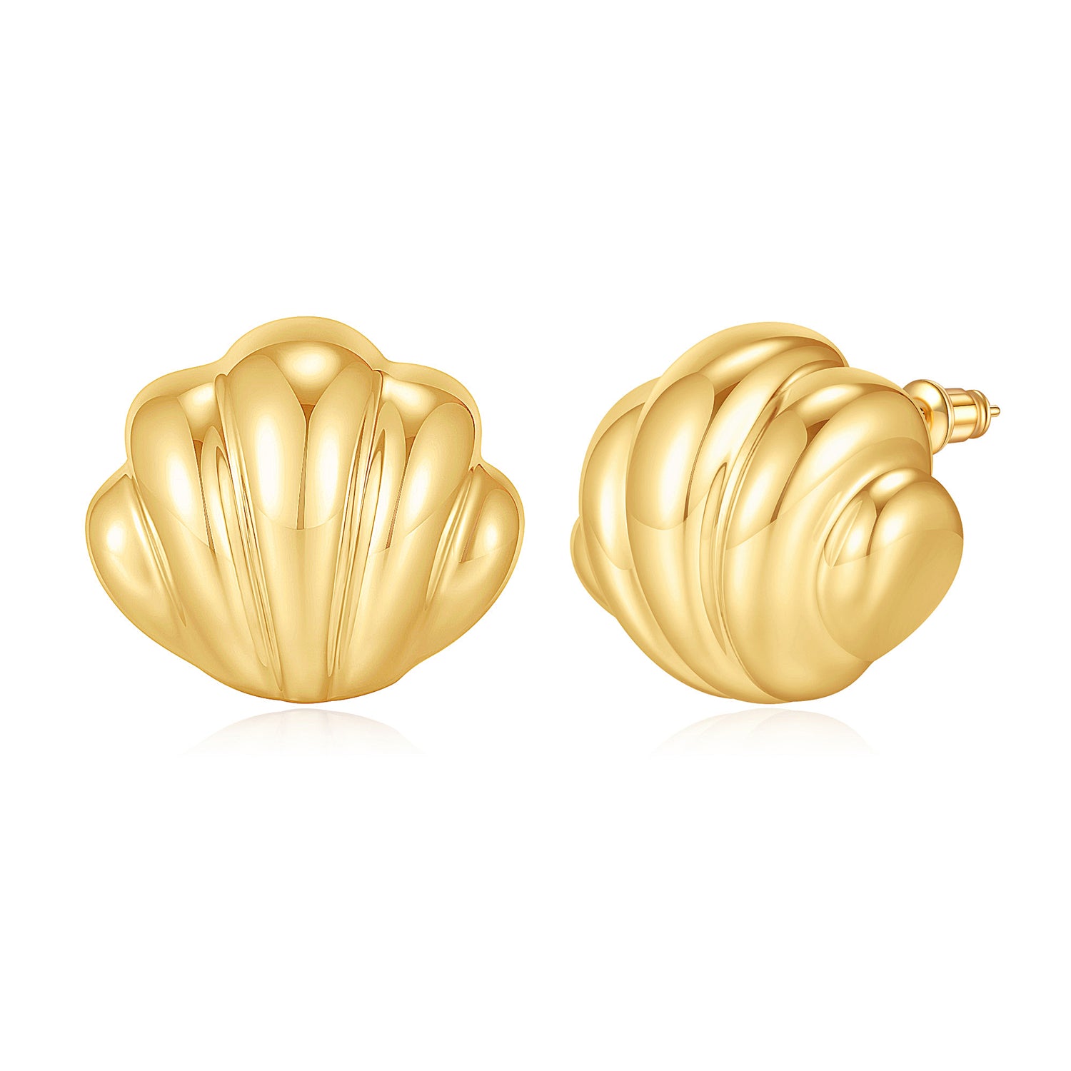 Chunky golden Earrings for Women 14k golden Plated golden Chunky Earrings for Women Hypoallergenic golden Statement Earrings Thick Stud Earrings for Women Trendy Jewelry Gift for Women