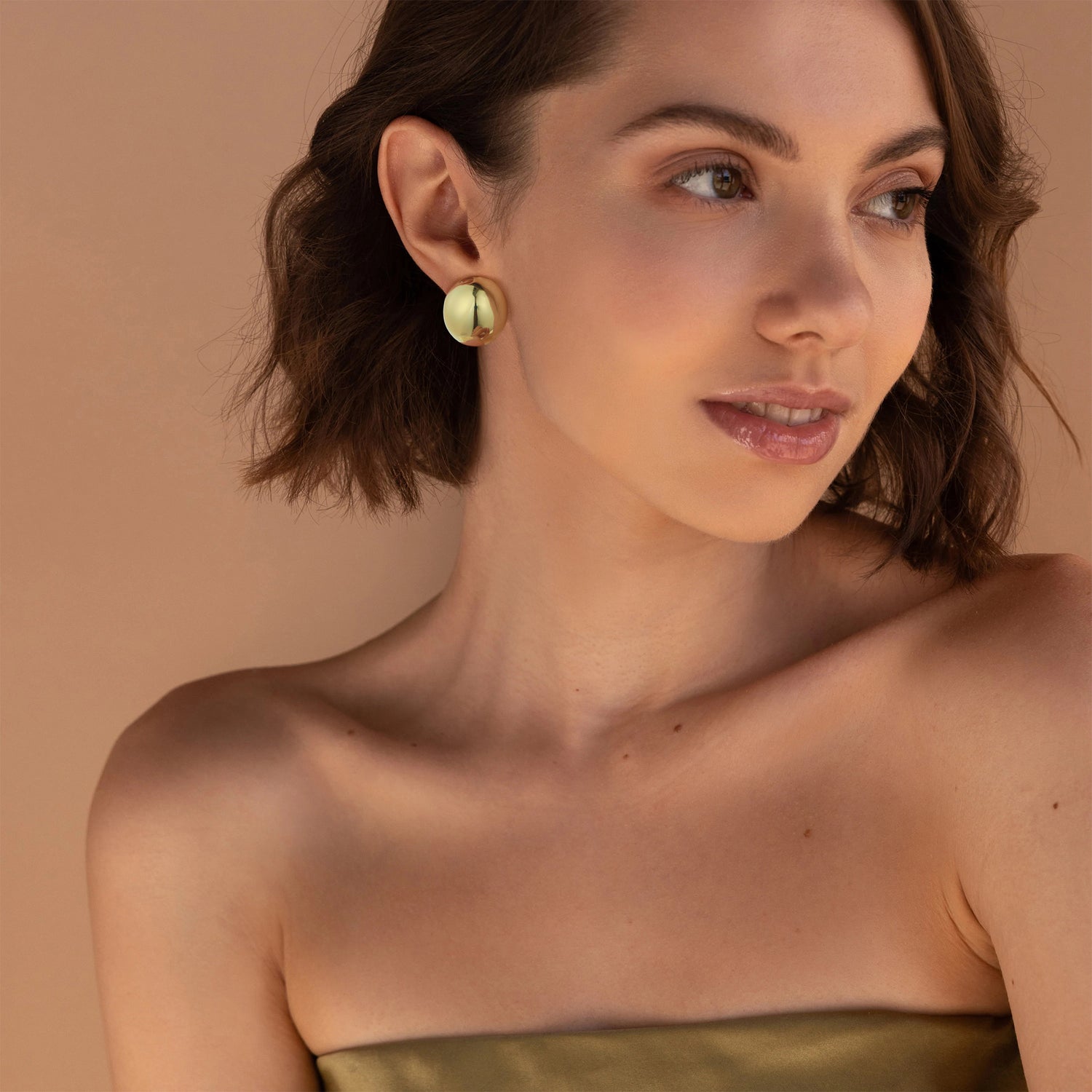 Chunky golden Earrings for Women, Oval Earrings golden Statement Earrings for Women Trendy golden Chunky Earrings for Women Hypoallergenic Lightweight Earrings golden Jewelry Gift for Women