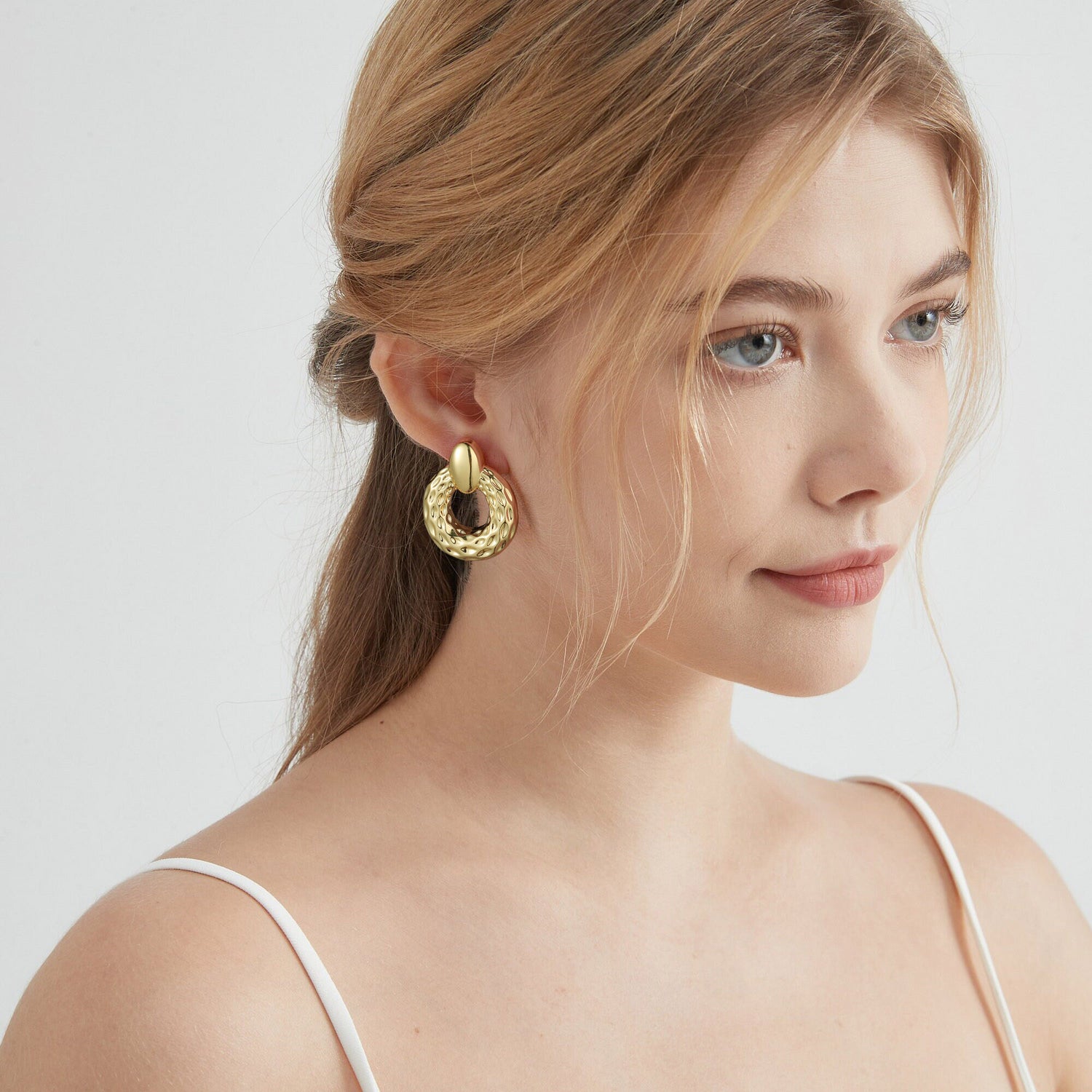 Chunky golden Earrings for Women, 14K golden Plated Earrings golden Dangle Earrings for Women Trendy golden Statement Earrings golden Chunky Earrings for Women Vintage Earrings Jewelry Gifts for Women